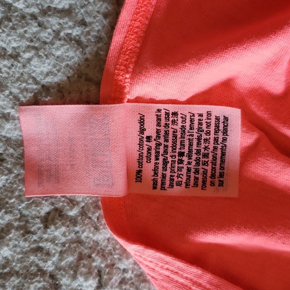 NWOT VS PINK Logo Collectable Cotton Long Sleeve Scooped Open Back Crew Shirt - Picture 6 of 8